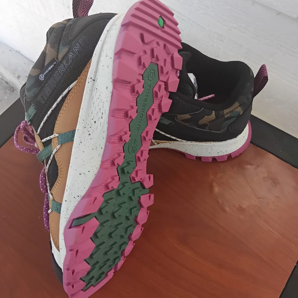 Timberland Women's Black and Pink Hiking Shoes - Picture 10 of 13